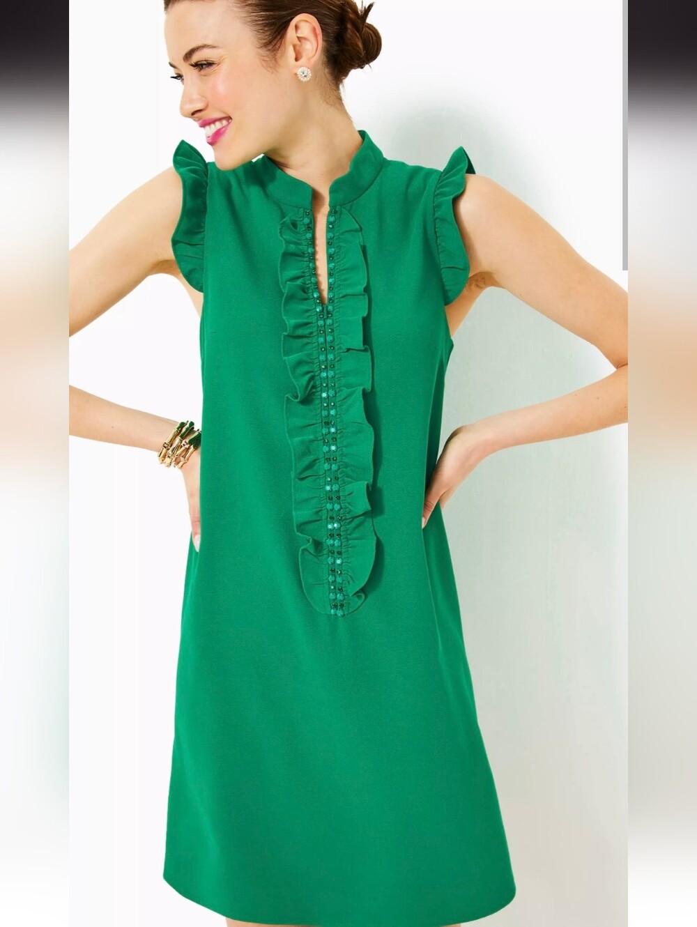 Lilly Pulitzer Adalee Shift In Fiddle Leaf Green Dress